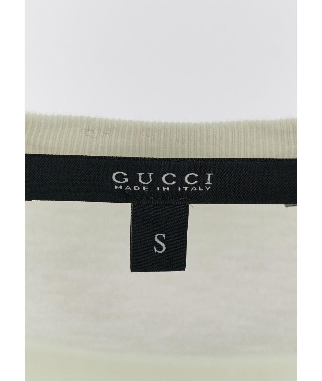 GUCCI Белая хлопковая футболка, фото 3