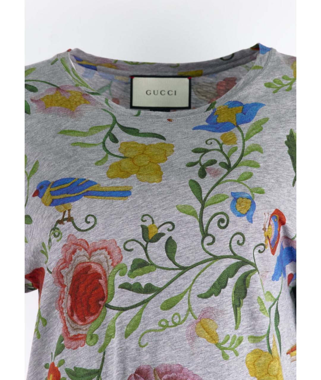 GUCCI Серая хлопковая футболка, фото 4