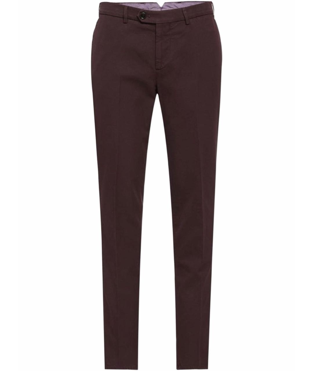 BRUNELLO CUCINELLI Бордовые хлопковые брюки чинос, фото 1