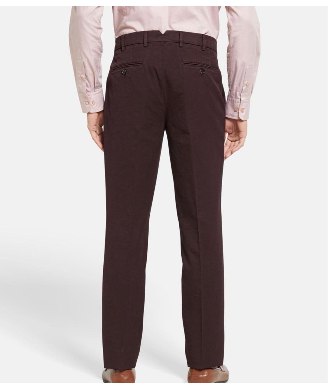 BRUNELLO CUCINELLI Бордовые хлопковые брюки чинос, фото 2