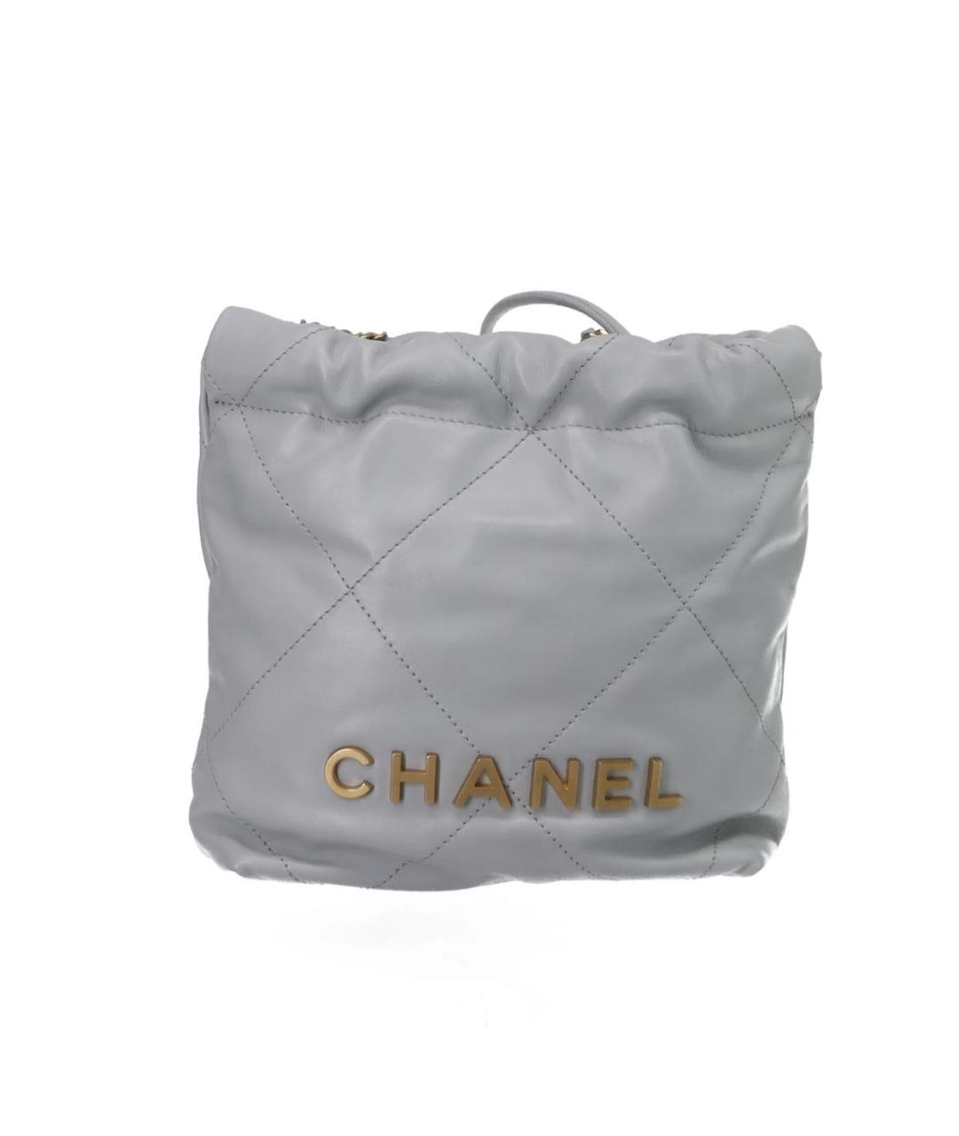 CHANEL Голубая кожаная сумка тоут, фото 9