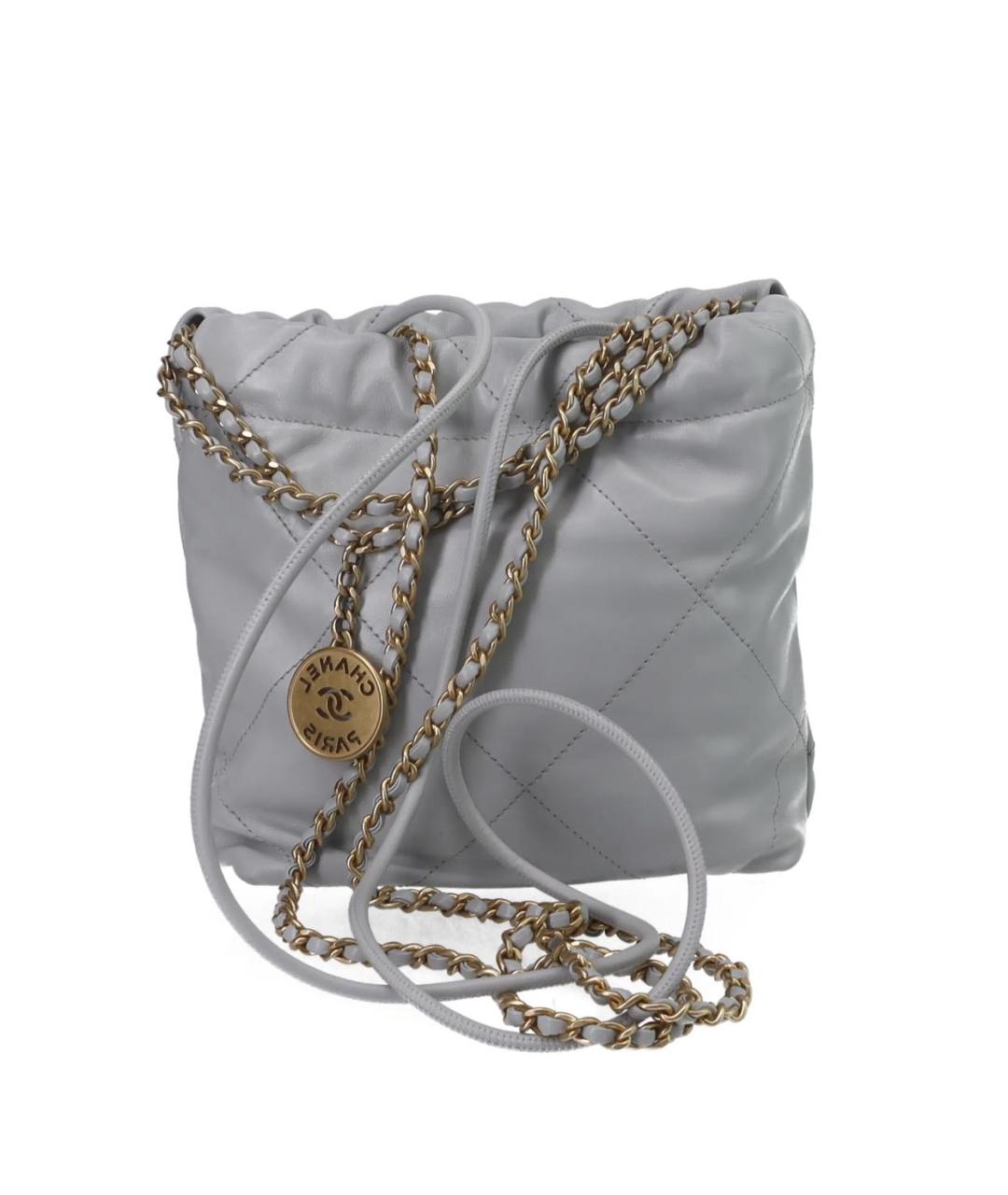 CHANEL Голубая кожаная сумка тоут, фото 3