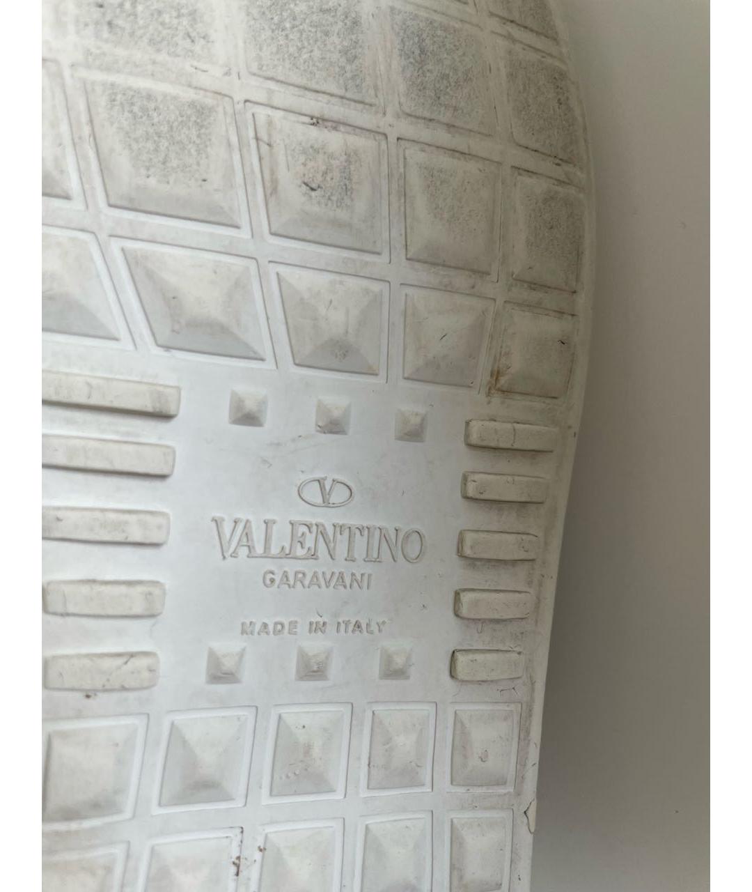 VALENTINO Белые кожаные низкие кроссовки / кеды, фото 6