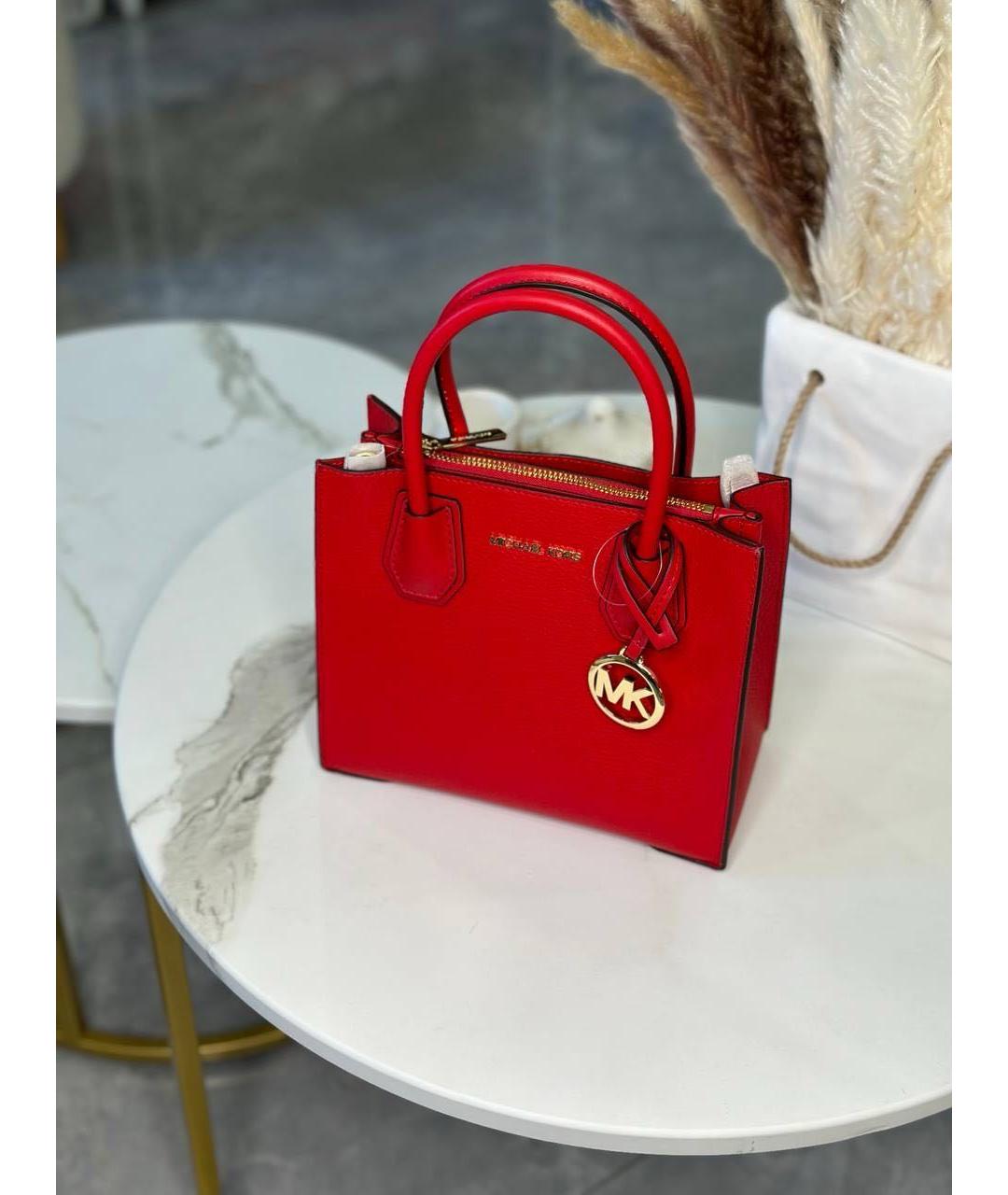 MICHAEL KORS Красная кожаная сумка с короткими ручками, фото 2