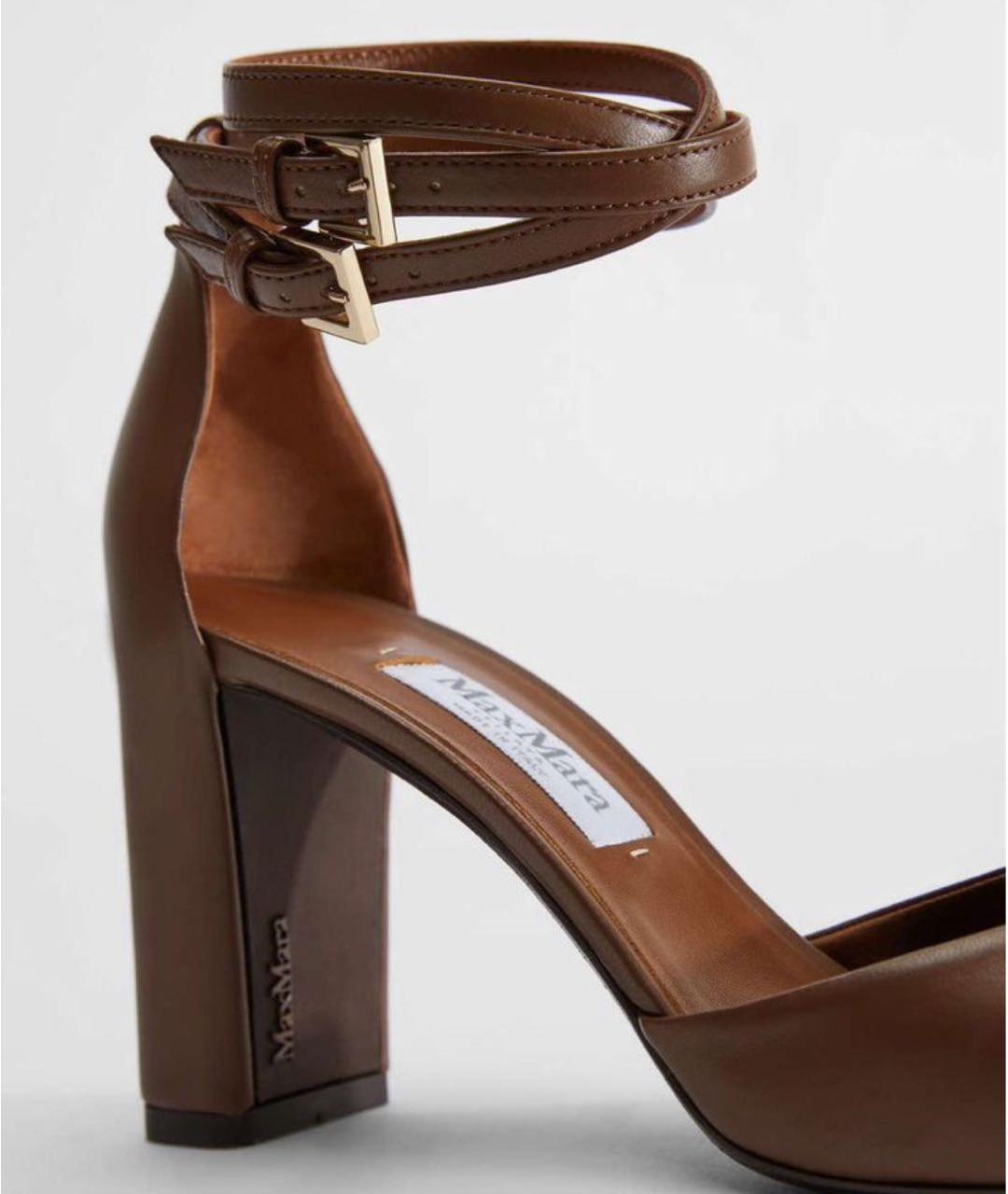 MAX MARA Коричневые кожаные туфли, фото 5