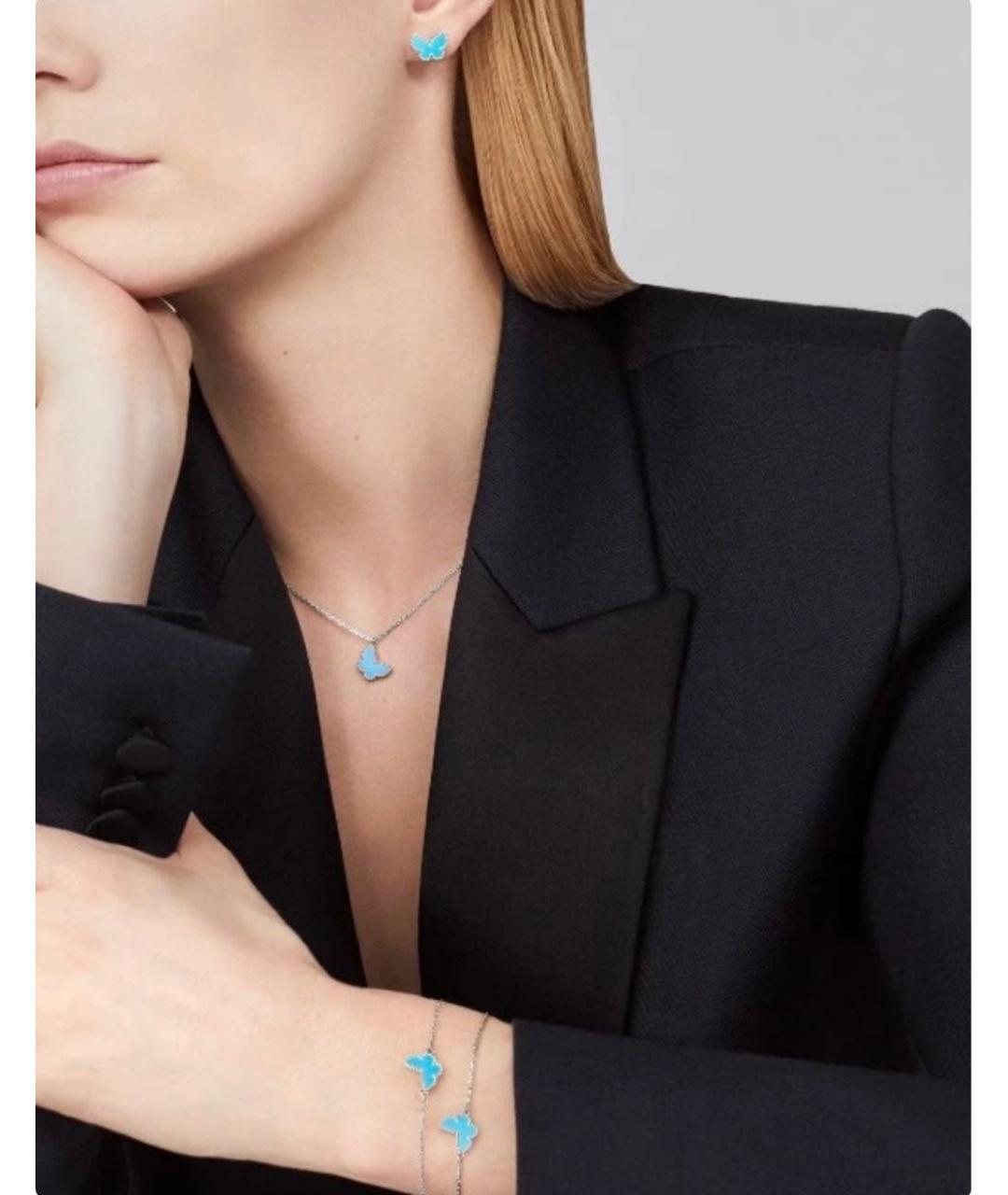 VAN CLEEF & ARPELS Голубые серьги из белого золота, фото 2