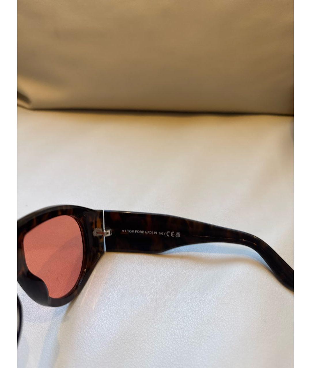 TOM FORD Коричневые пластиковые солнцезащитные очки, фото 5