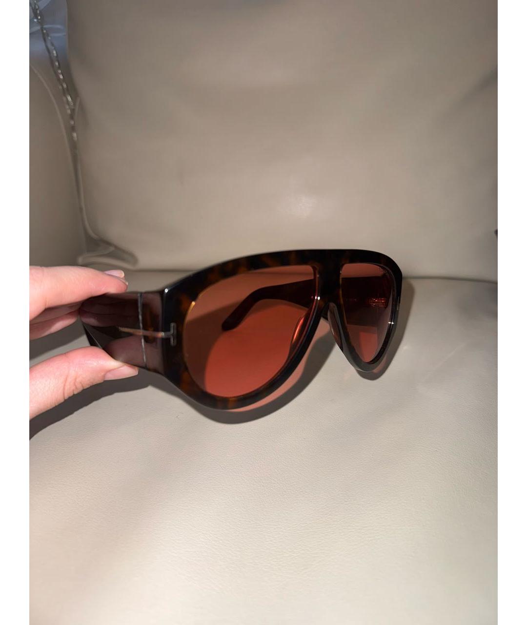 TOM FORD Коричневые пластиковые солнцезащитные очки, фото 4