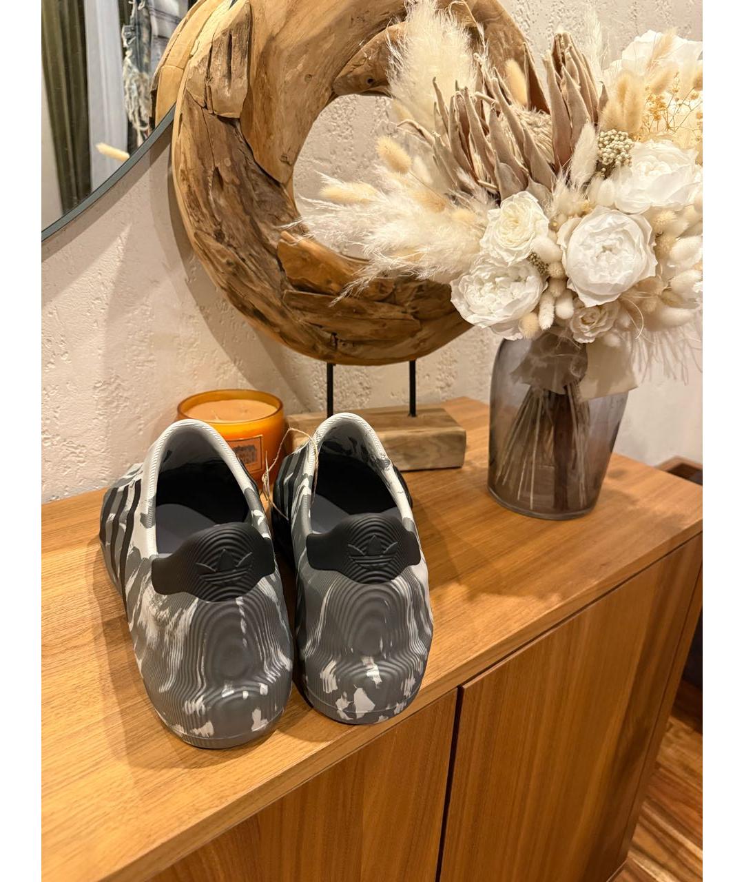 ADIDAS Антрацитовые резиновые низкие кроссовки / кеды, фото 4