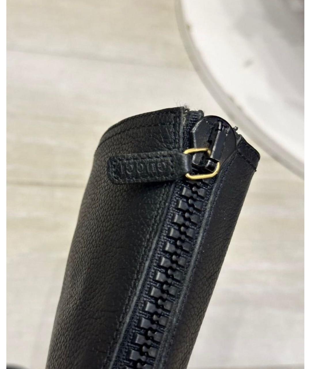 GUCCI Черные кожаные сапоги, фото 6