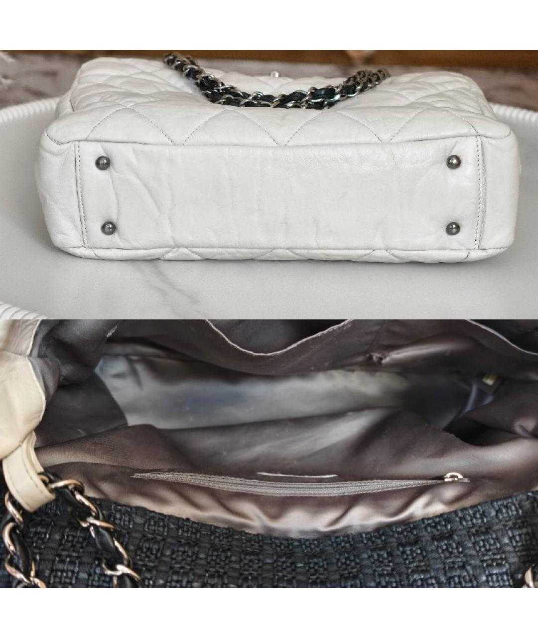 CHANEL Белая кожаная сумка тоут, фото 8