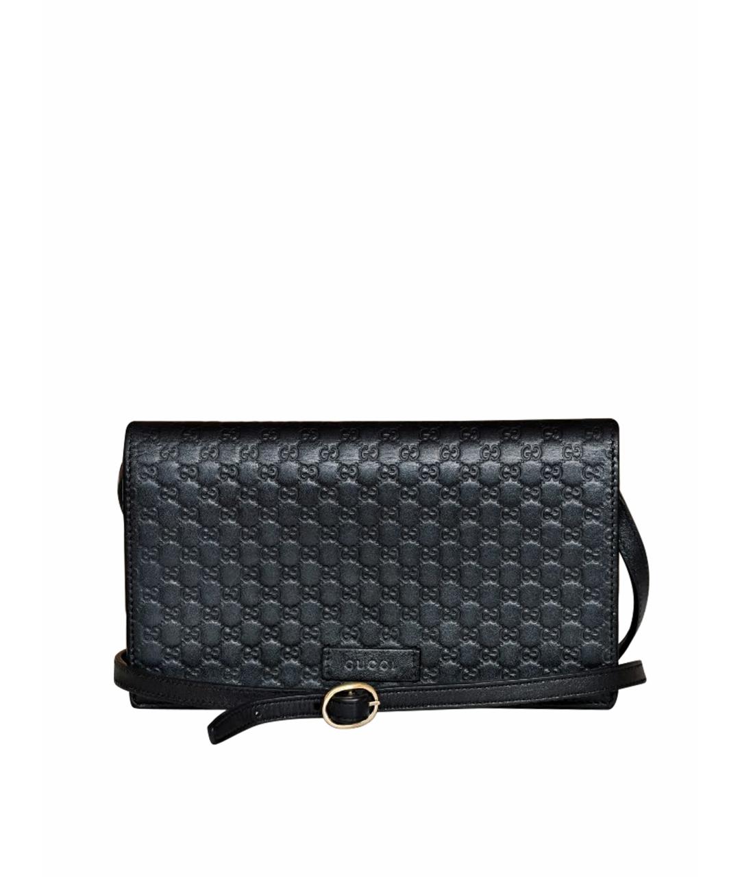 GUCCI Черная кожаная сумка с короткими ручками, фото 1