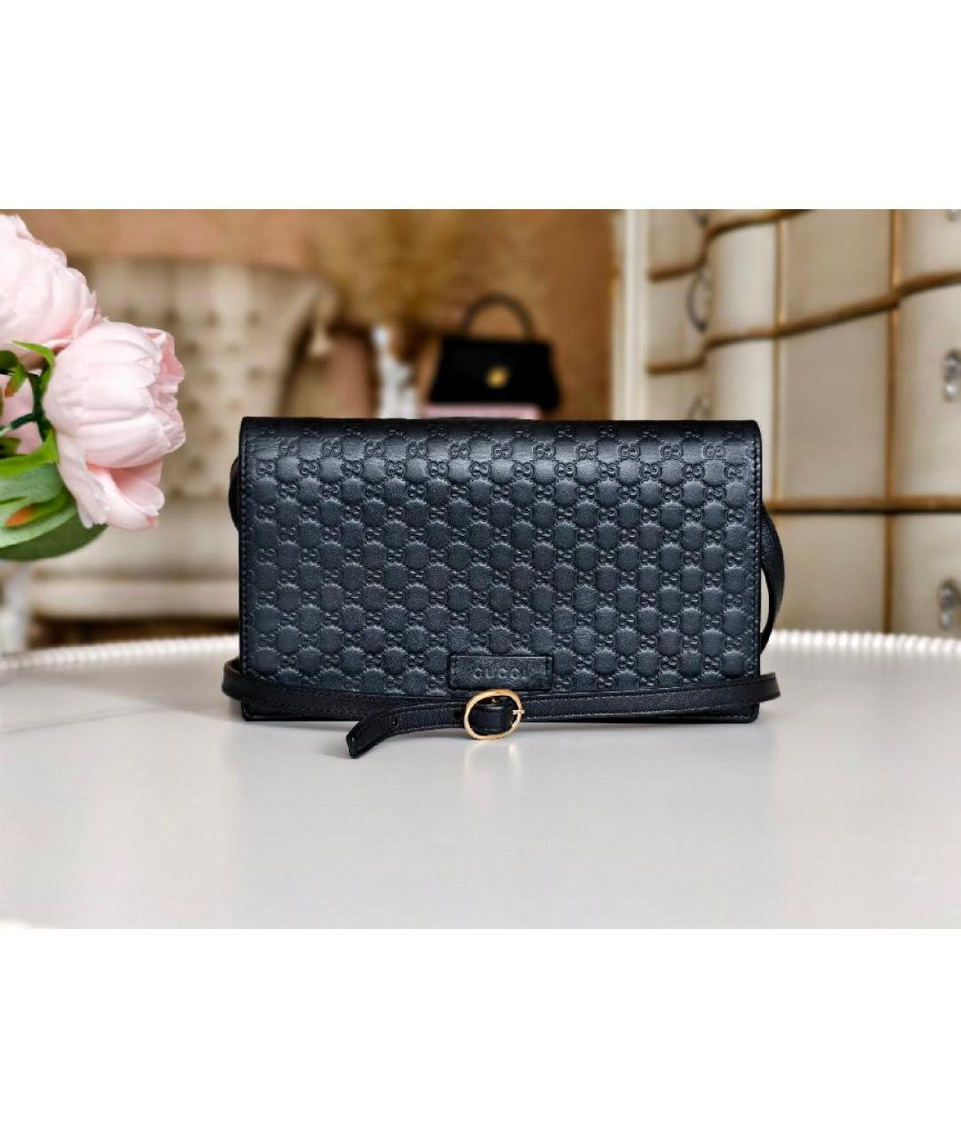 GUCCI Черная кожаная сумка с короткими ручками, фото 8