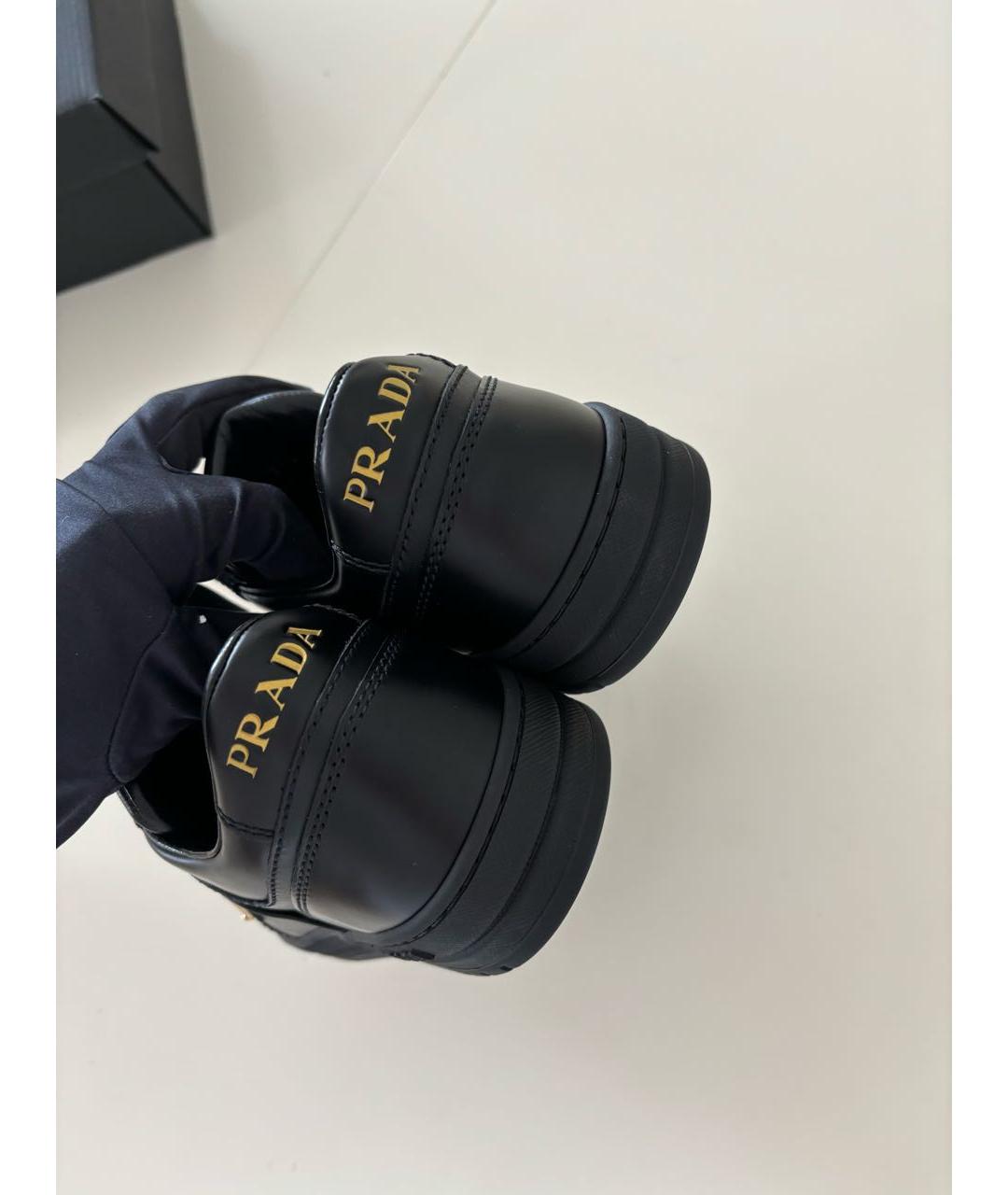 PRADA Черные кожаные кеды, фото 6