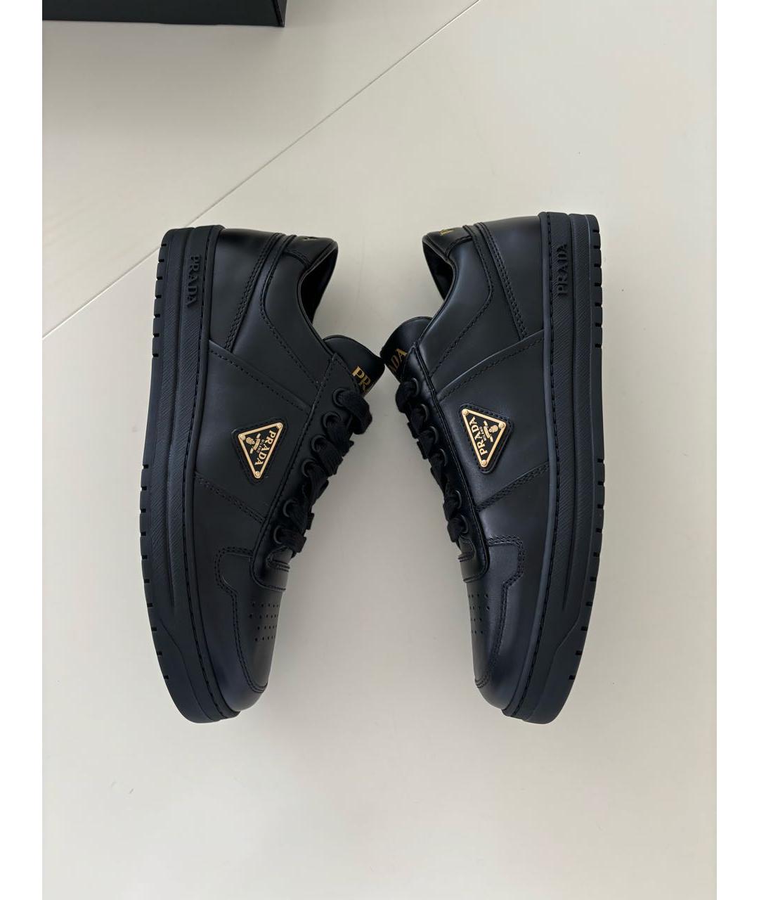 PRADA Черные кожаные кеды, фото 3