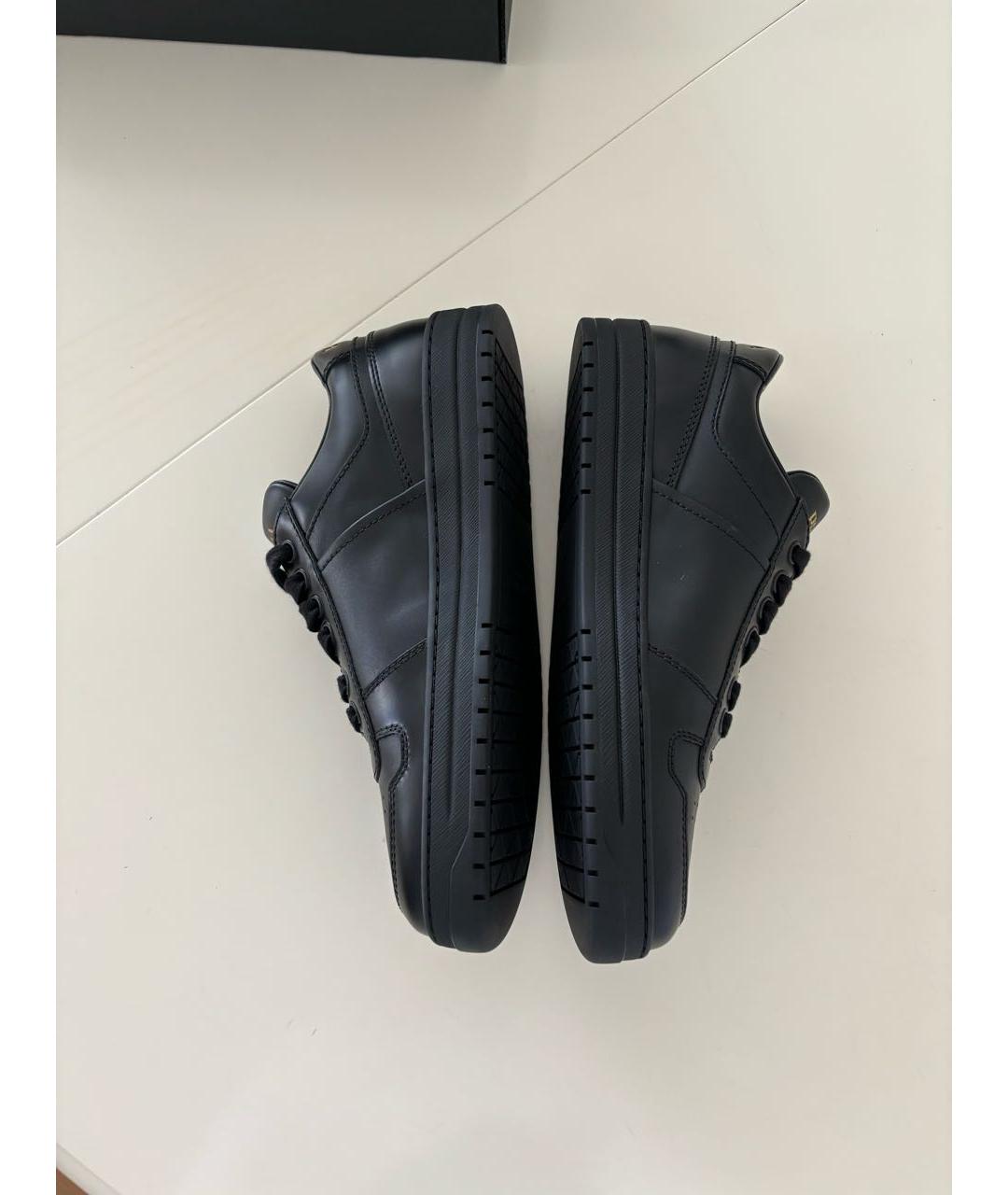 PRADA Черные кожаные кеды, фото 4