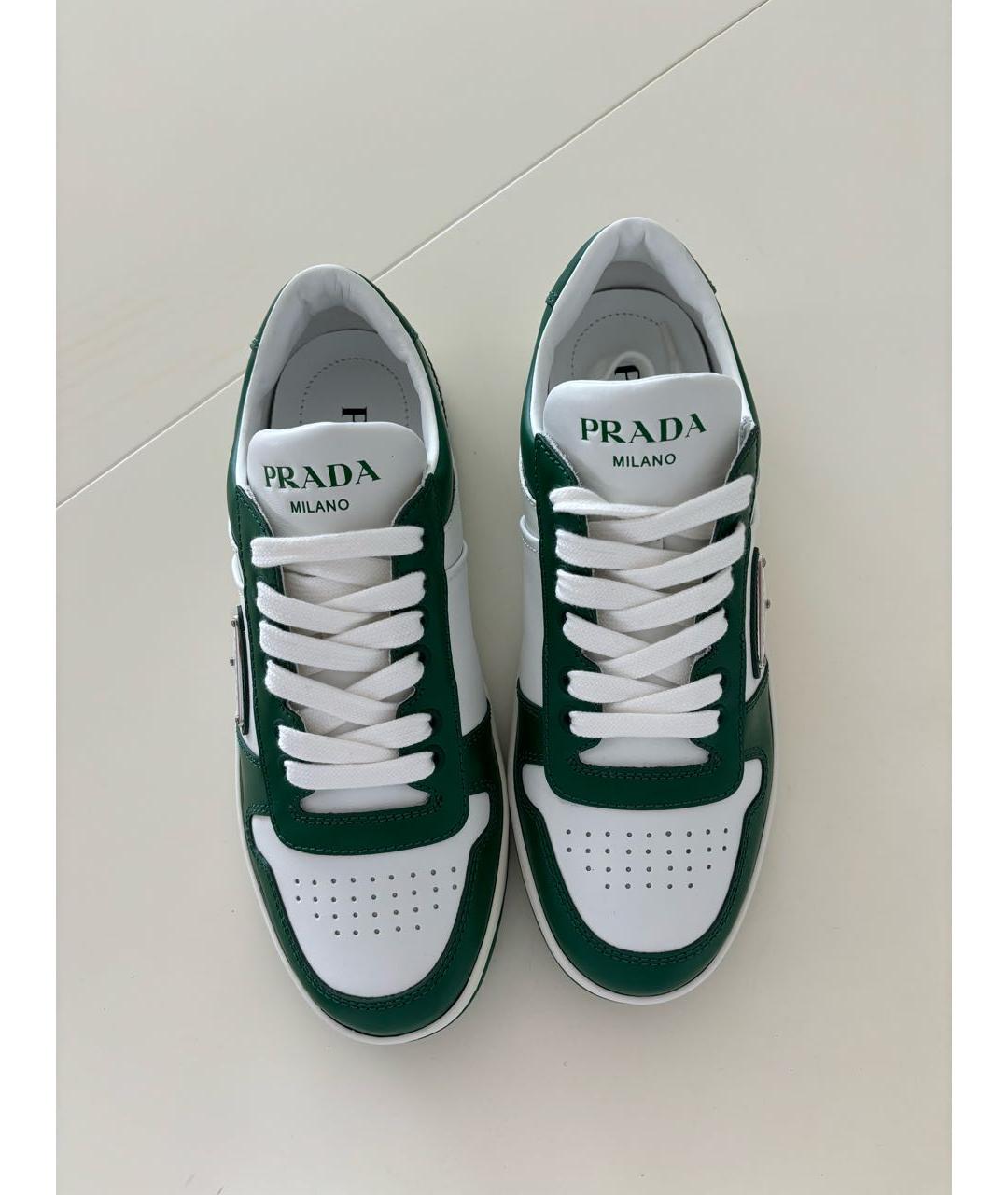 PRADA Белые кожаные кроссовки, фото 2