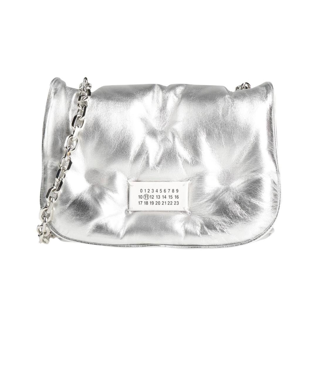 MAISON MARGIELA Серебряная кожаная сумка через плечо, фото 1