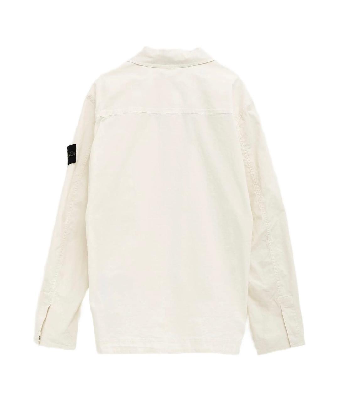 STONE ISLAND Белая хлопковая кэжуал рубашка, фото 2