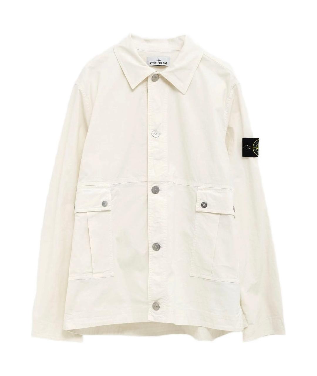 STONE ISLAND Белая хлопковая кэжуал рубашка, фото 1