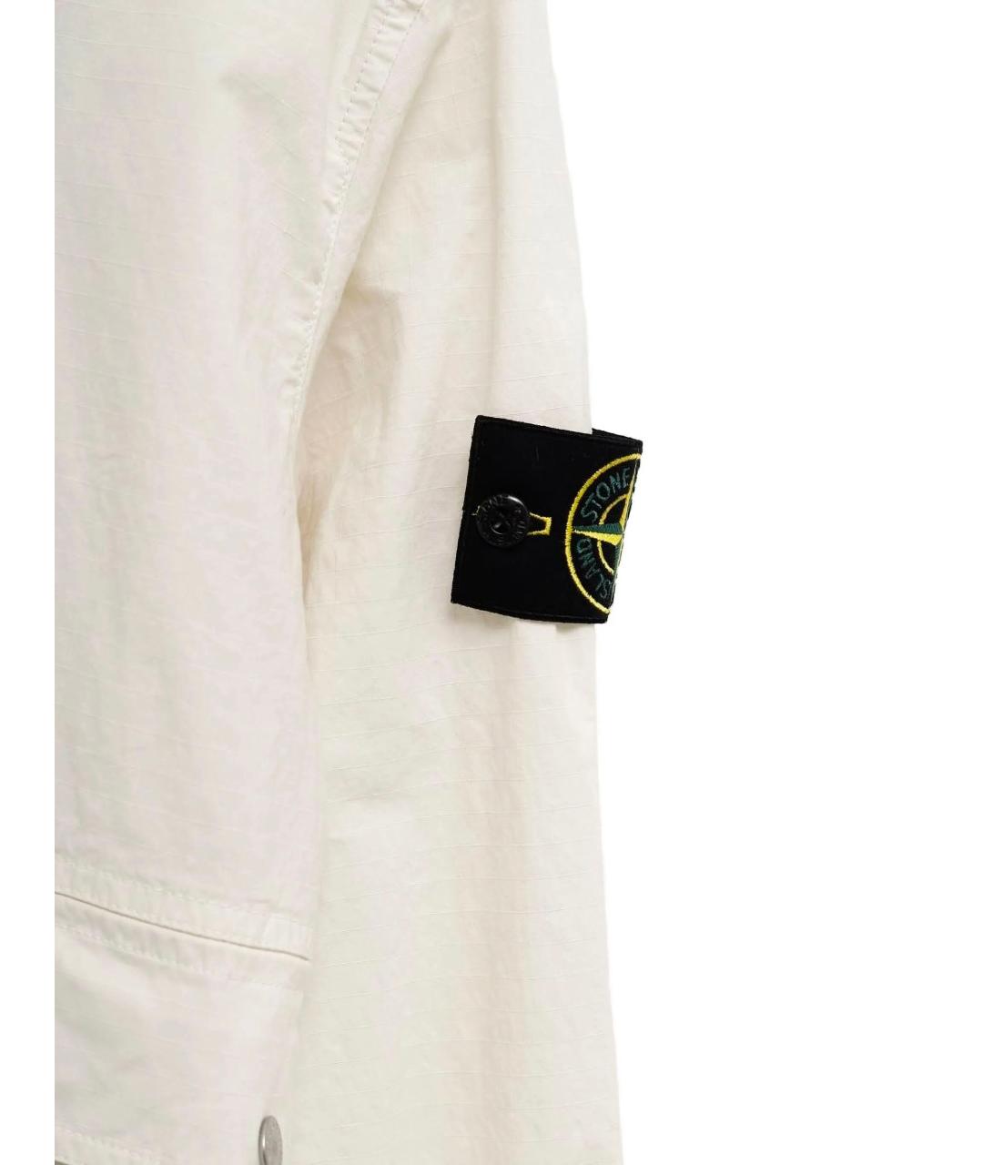 STONE ISLAND Белая хлопковая кэжуал рубашка, фото 3