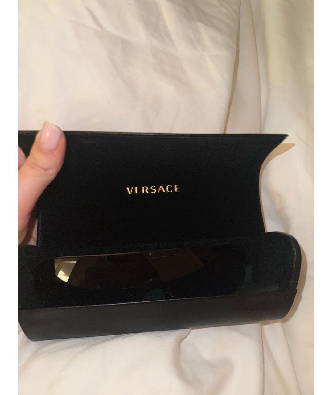 VERSACE Черные пластиковые солнцезащитные очки, фото 3