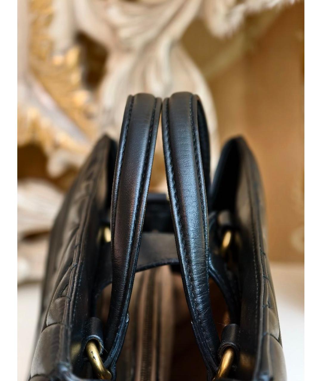 GUCCI Черная кожаная сумка с короткими ручками, фото 8