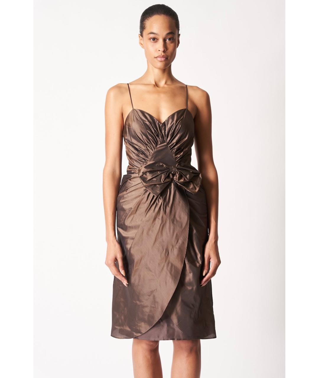 MAISON MARGIELA Коричневое коктейльное платье, фото 4