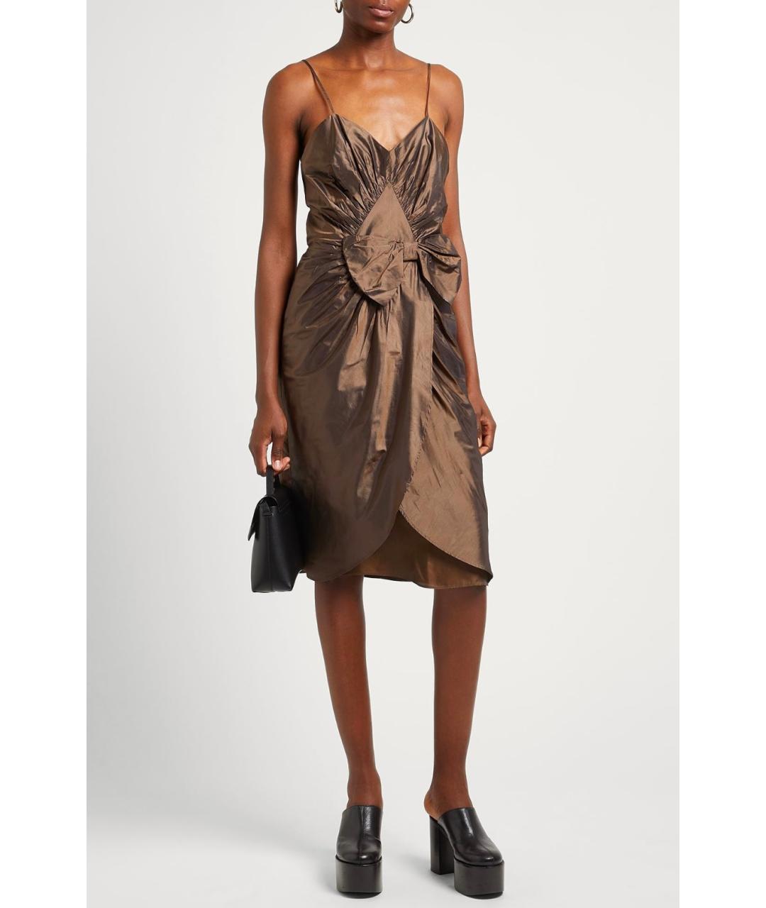 MAISON MARGIELA Коричневое коктейльное платье, фото 2