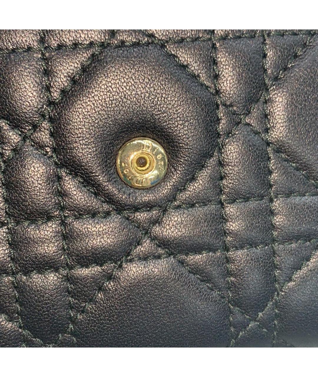 CHRISTIAN DIOR Черный кожаный кошелек, фото 5