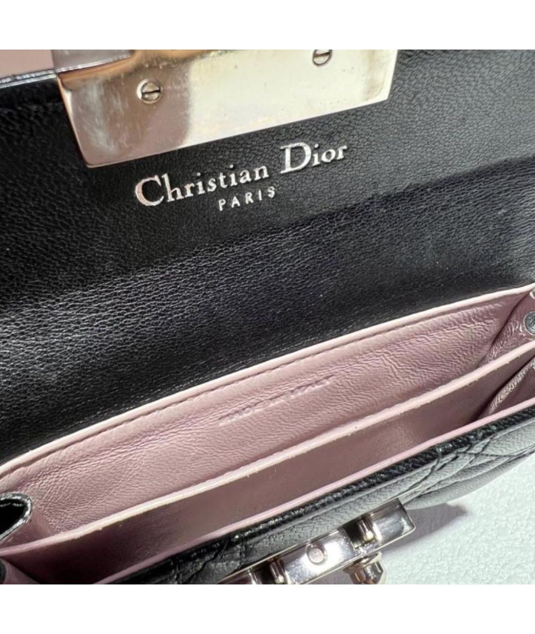 CHRISTIAN DIOR Черный кожаный кошелек, фото 5