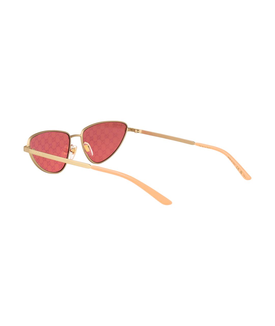 GUCCI Золотые металлические солнцезащитные очки, фото 4