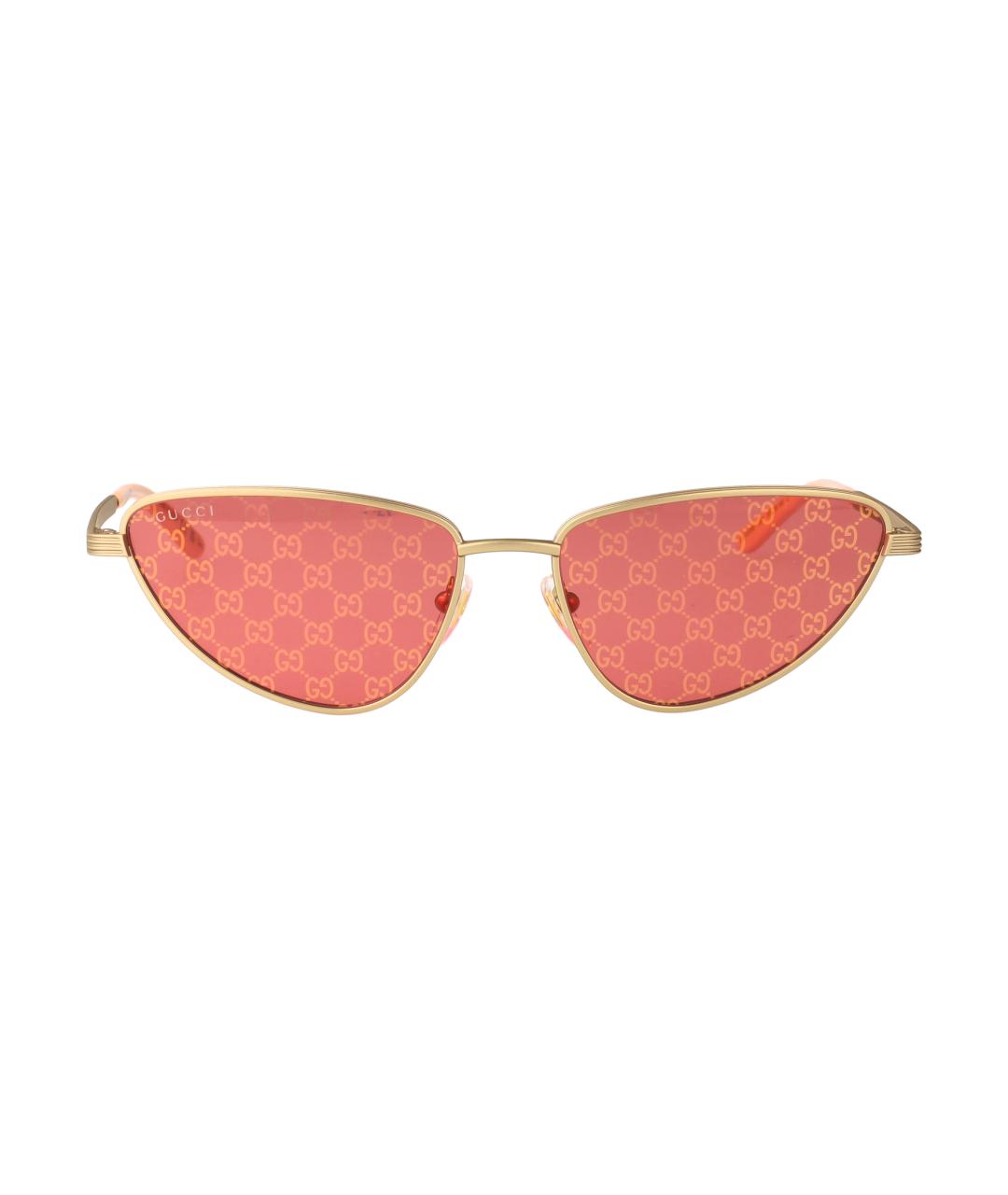 GUCCI Золотые металлические солнцезащитные очки, фото 1