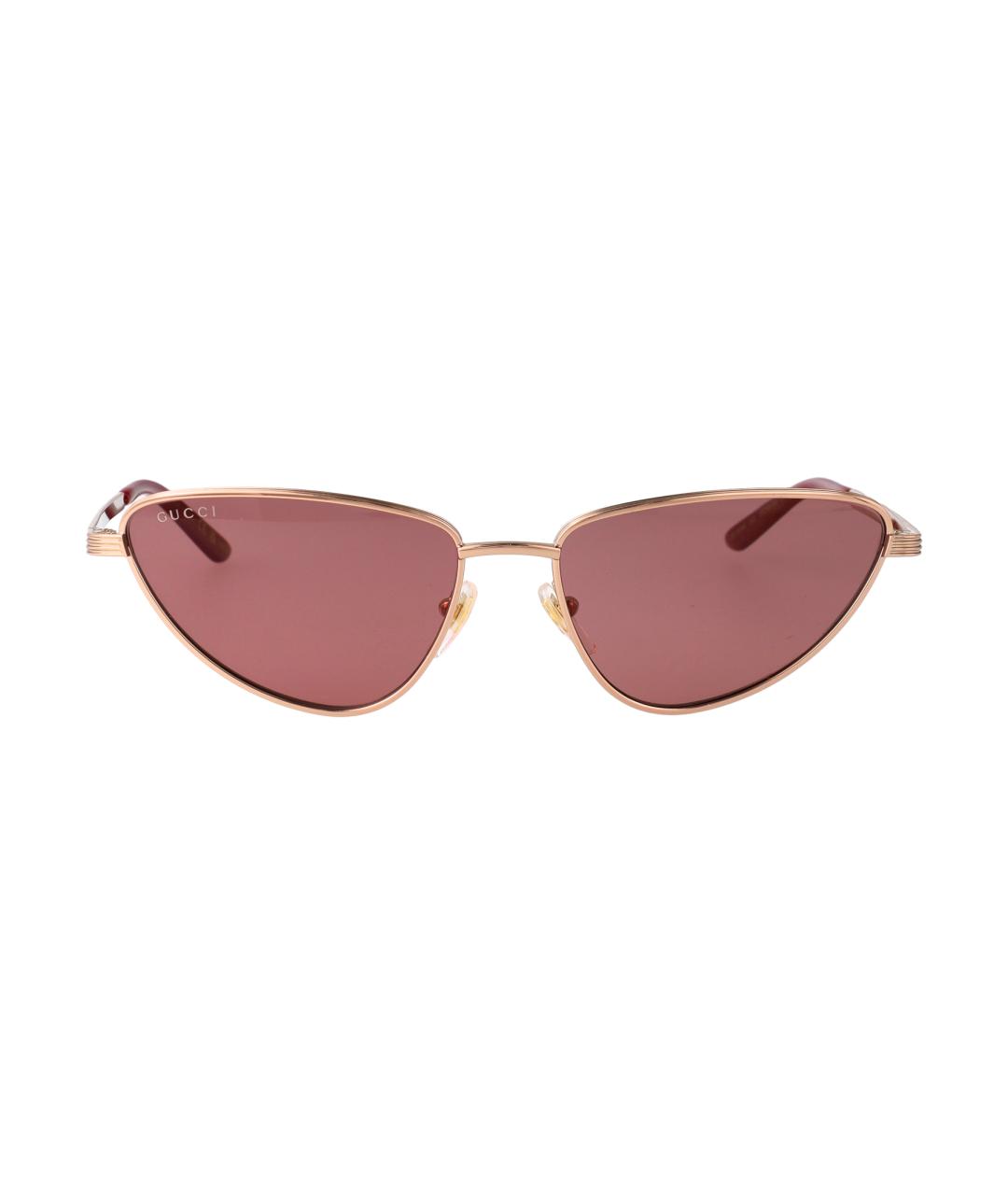 GUCCI Золотые металлические солнцезащитные очки, фото 1