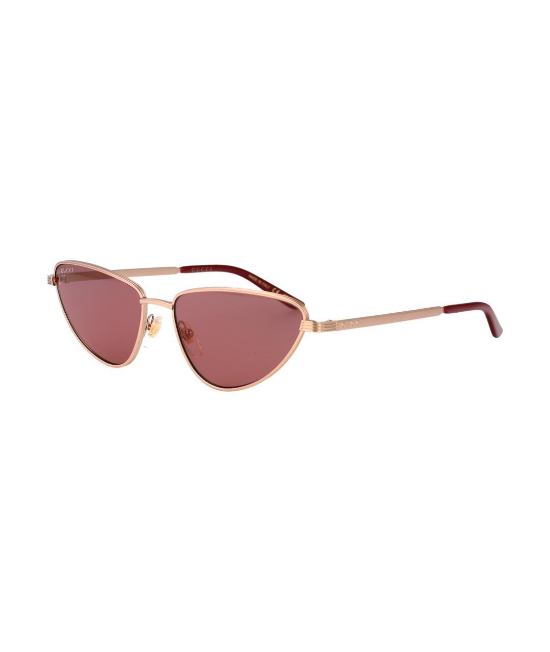 GUCCI Золотые металлические солнцезащитные очки, фото 2