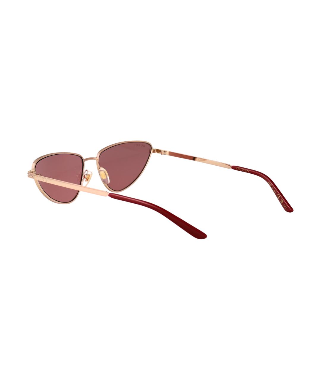 GUCCI Золотые металлические солнцезащитные очки, фото 4