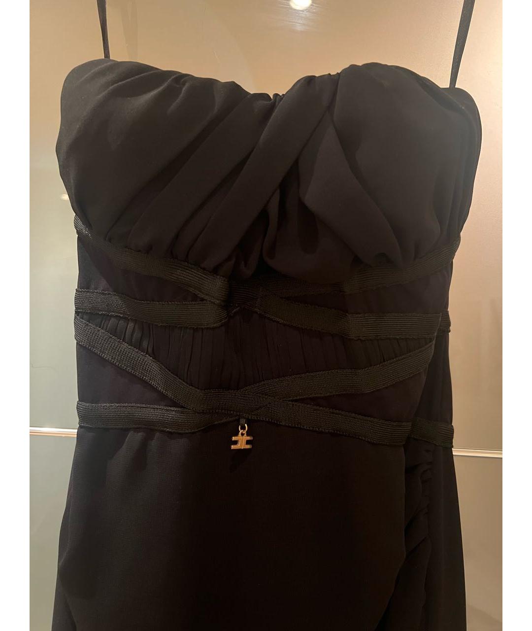 ELISABETTA FRANCHI Черное полиамидовое коктейльное платье, фото 4