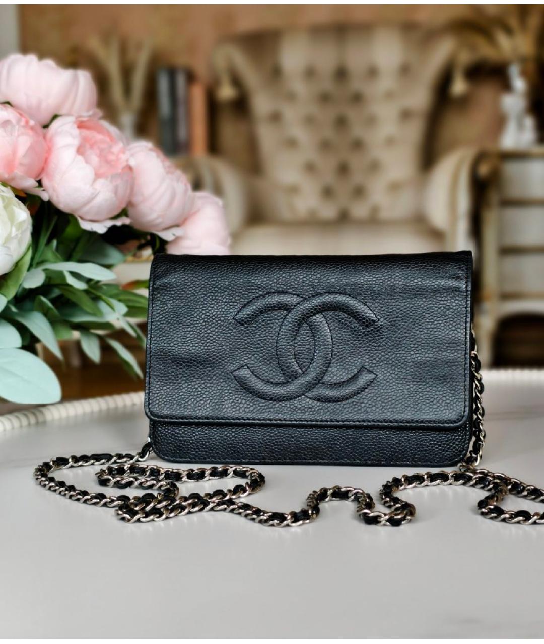 CHANEL Черная кожаная сумка с короткими ручками, фото 9