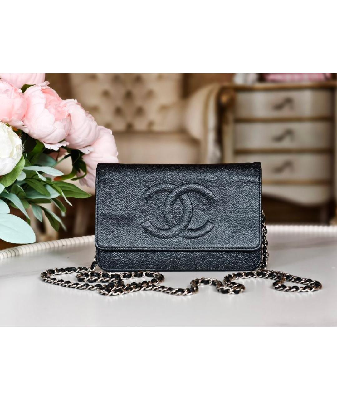 CHANEL Черная кожаная сумка с короткими ручками, фото 10