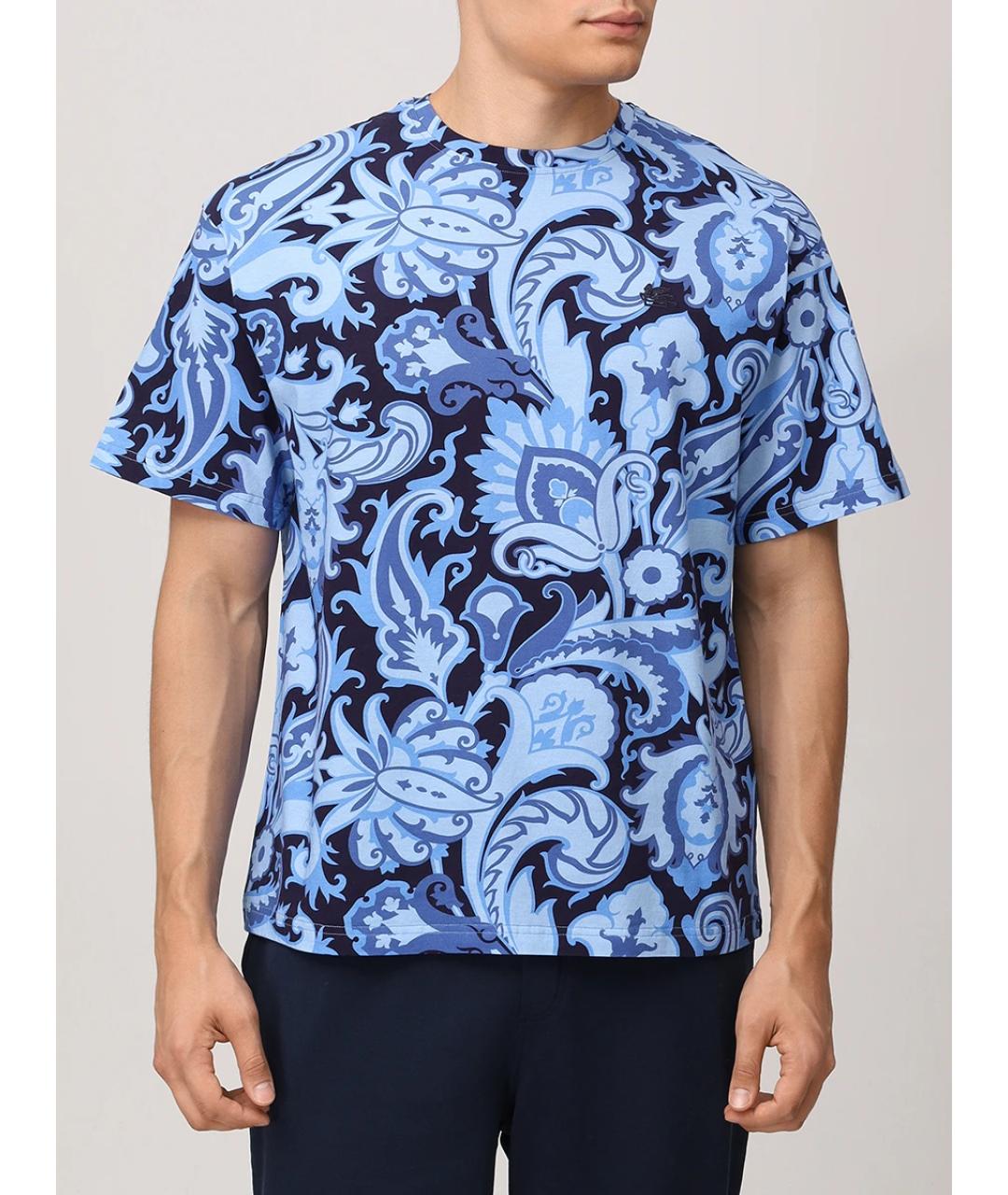 ETRO Голубая хлопковая футболка, фото 4