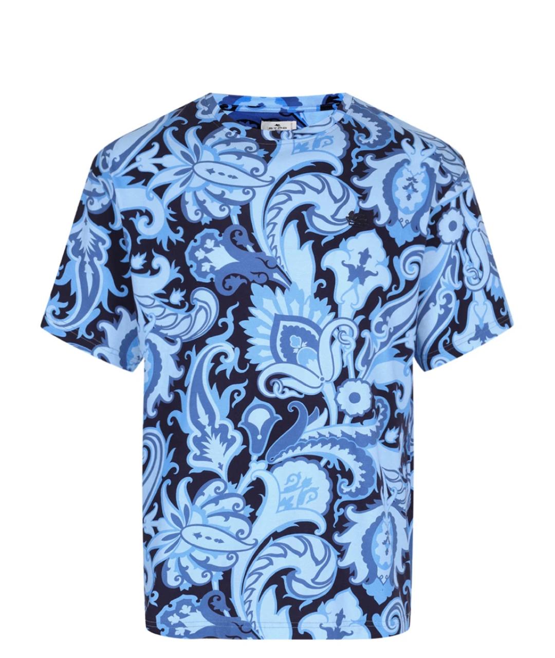 ETRO Голубая хлопковая футболка, фото 1
