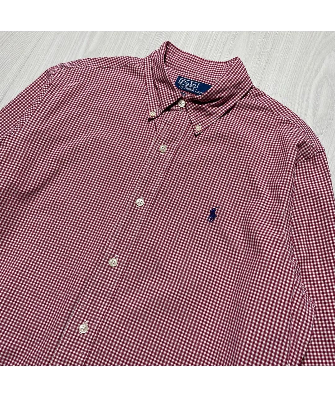 POLO RALPH LAUREN Бордовая хлопковая кэжуал рубашка, фото 2