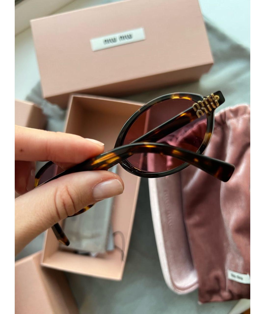 MIU MIU Розовые пластиковые солнцезащитные очки, фото 2