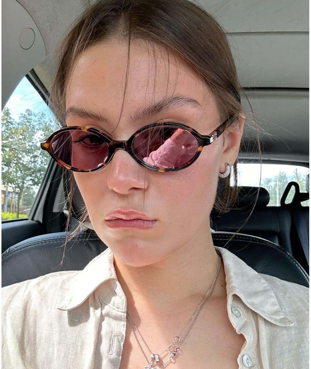 MIU MIU Розовые пластиковые солнцезащитные очки, фото 6