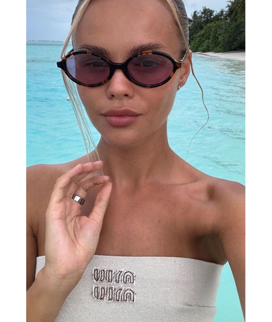 MIU MIU Розовые пластиковые солнцезащитные очки, фото 5