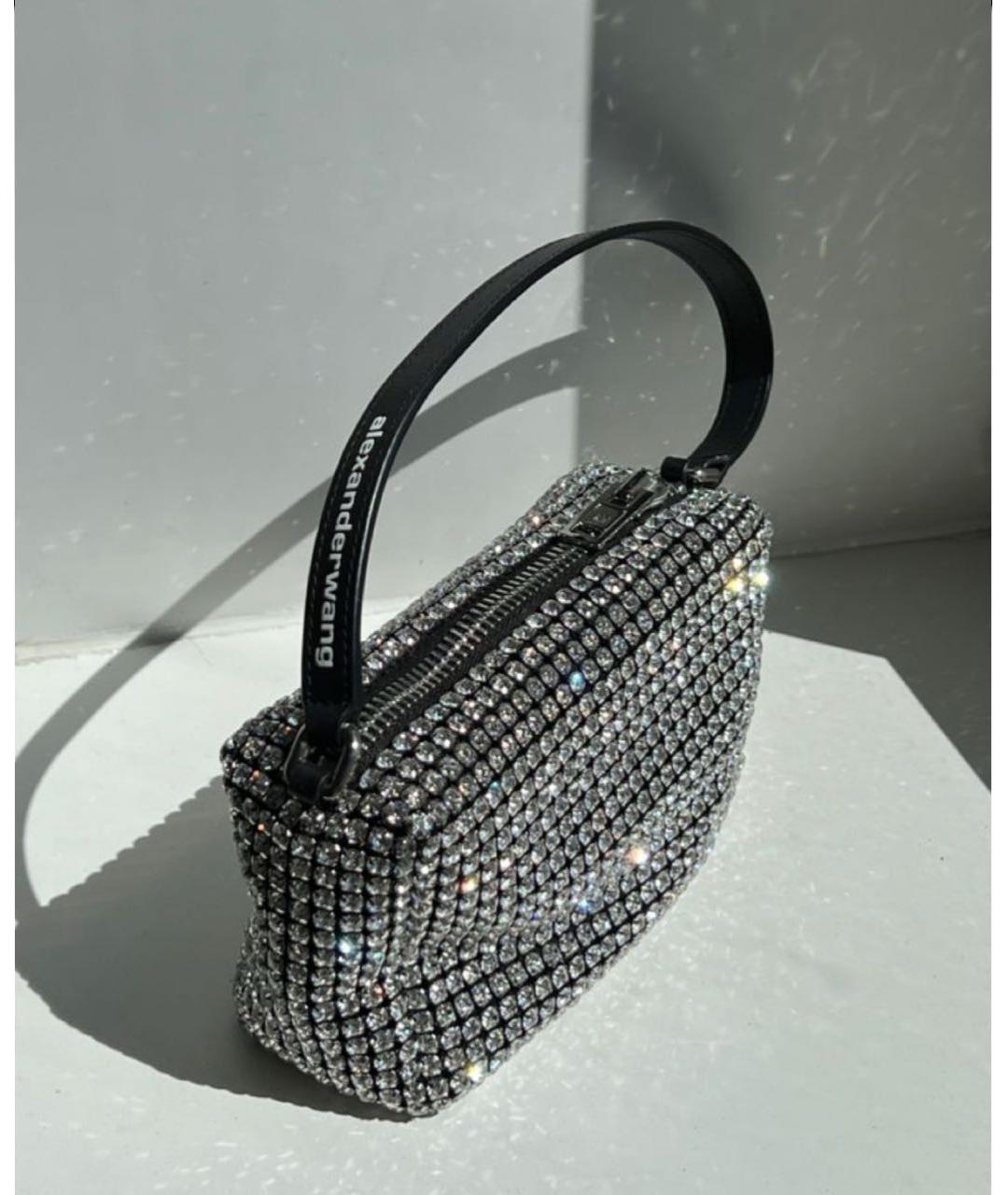 ALEXANDER WANG Серебряная кожаная сумка с короткими ручками, фото 3