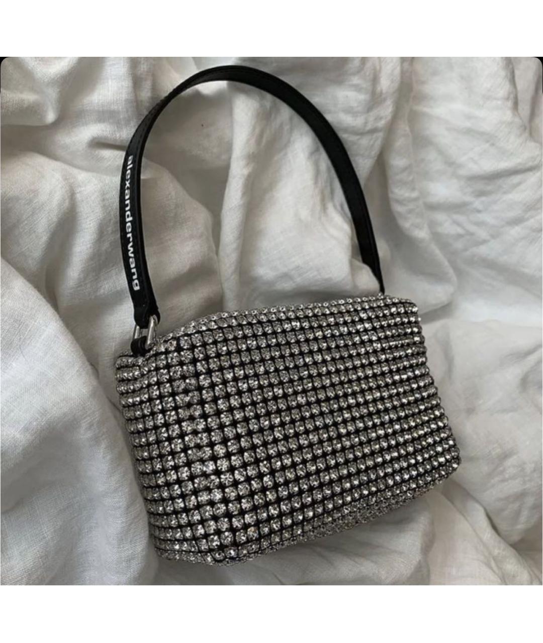 ALEXANDER WANG Серебряная кожаная сумка с короткими ручками, фото 4