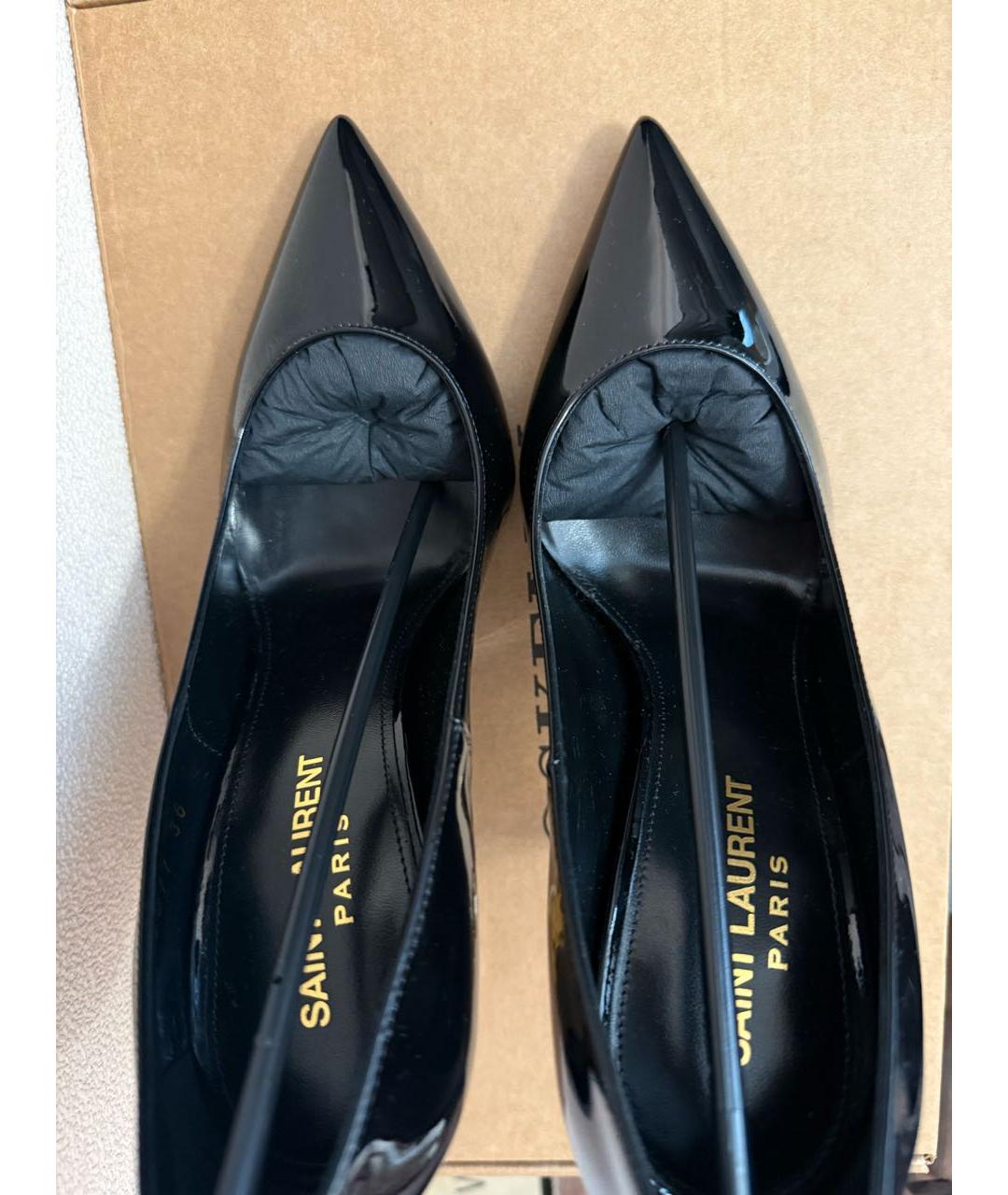 SAINT LAURENT Черные туфли из лакированной кожи, фото 3