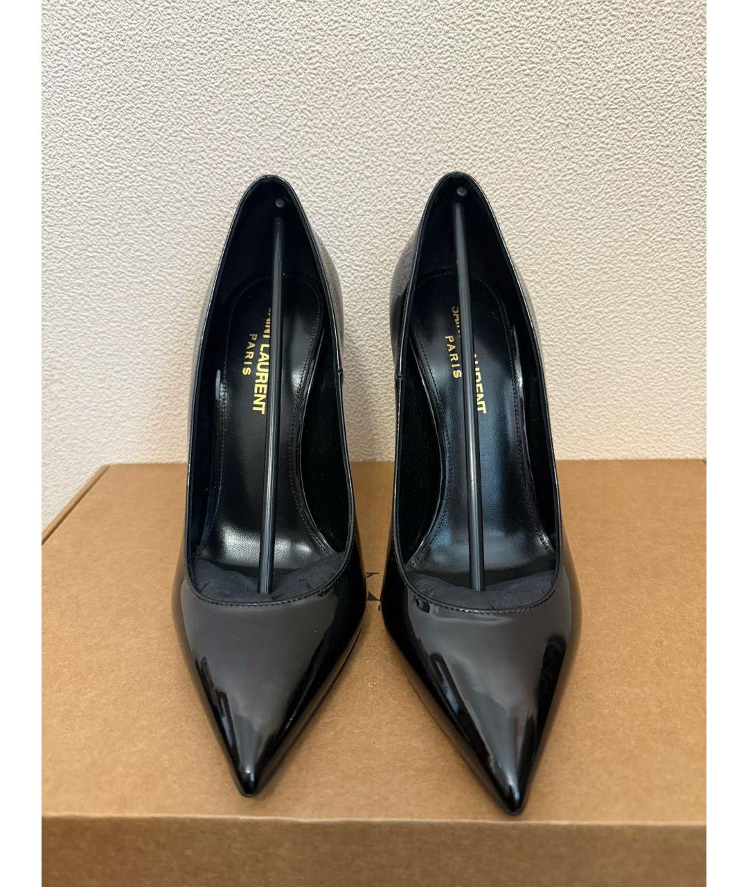 SAINT LAURENT Черные туфли из лакированной кожи, фото 2