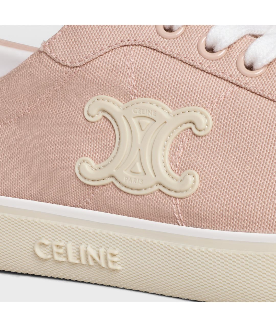 CELINE Розовые текстильные кеды, фото 5